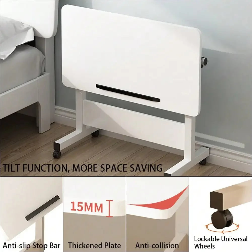 Foldable Standing Desk with Wheels – Compact Fixed-Height Table for Home Office & Small Spaces