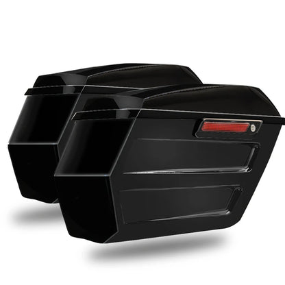 Motorcycle Hard Chopped Performance Saddlebag Bags&Carbon Fiber Latch Kit For Harley Touring Road King RG Street Glide 2014-2023