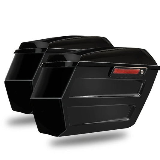 Motorcycle Hard Chopped Performance Saddlebag Bags&Carbon Fiber Latch Kit For Harley Touring Road King RG Street Glide 2014-2023