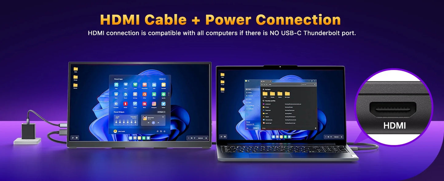 XAITH UCKY 16-inch 2K Portable Monitor, 2560×1600, 500 Nits, 120% sRGB, 165Hz HDR, HDMI & USB-C Travel External Display for Lapt