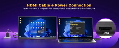 XAITH UCKY 16-inch 2K Portable Monitor, 2560×1600, 500 Nits, 120% sRGB, 165Hz HDR, HDMI & USB-C Travel External Display for Lapt