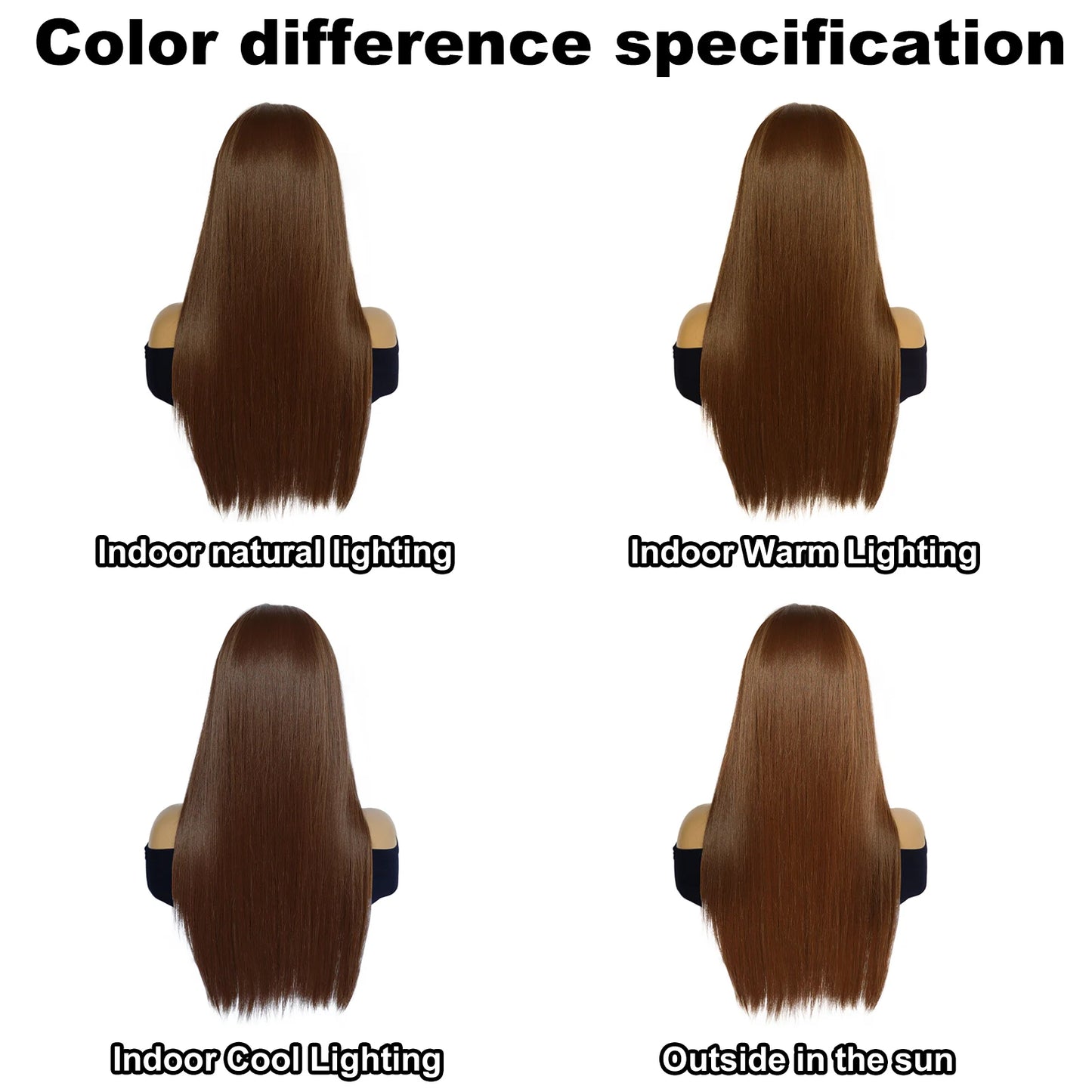  13x6 Lace Front Wig Brown Long Straight Wig Middle Part Heat Resistant Synthetic Hair Women Daily Fashion Wig