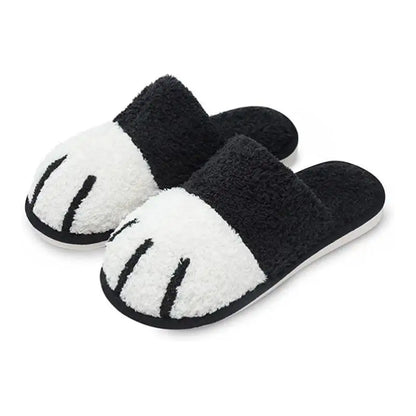 New Women's Winter Plush Slippers Cute Cat Paw Design Slippers Home Bedroom Indoor Shoes Men's Warm Comfortable Cotton Slippers