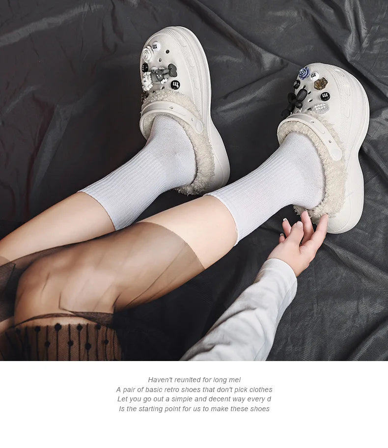 Cotton Fashion Clogs Slippers Women Hole Garden Shoes Water Shoes For Men Beach Sandals Soft Eva Bathroom Slides House Slides