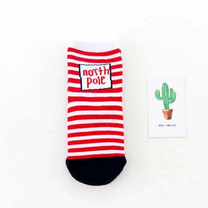 2022 Hot Children's Christmas Terry Socks Plush Thick Warm Omfortable Cartoon Santa Snowflake Baby Boys and Girls Med Tube Sock