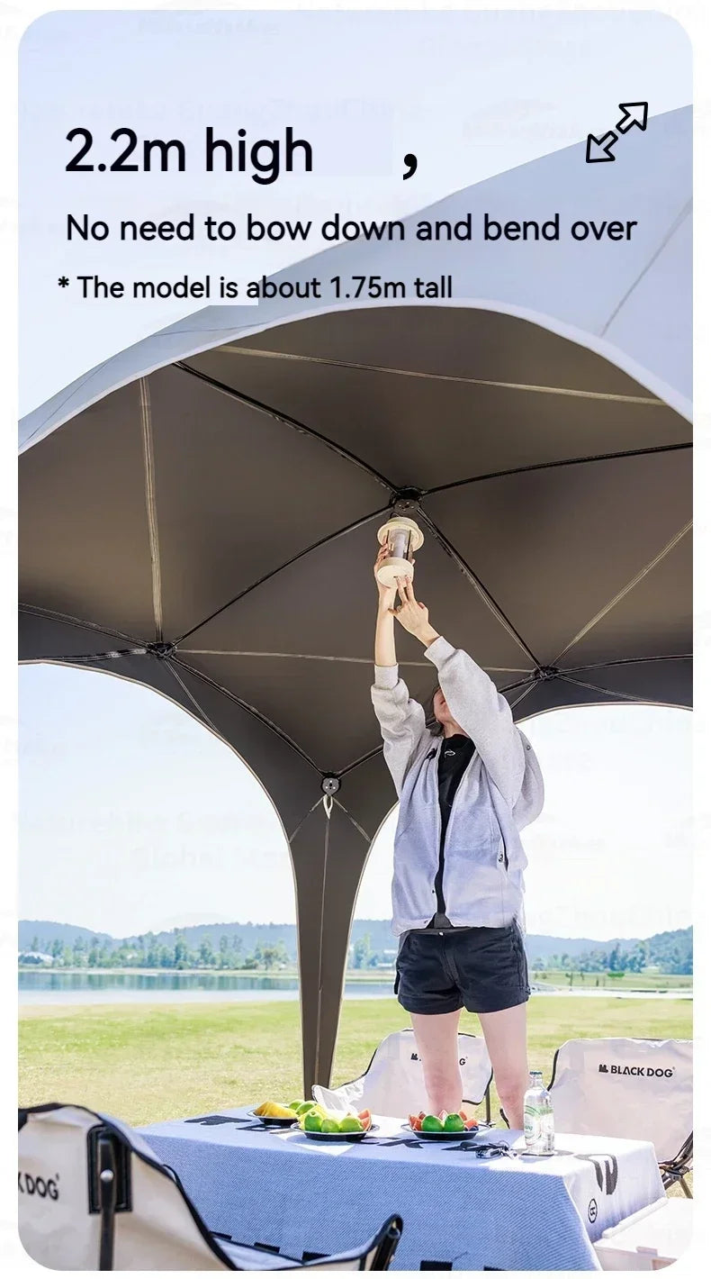 BLACKDOGAutomatic Dome Shelter Tent Self-supporting Quick Open Black Coating Outdoor Camping Canopy Expand Tarp Traveling Family