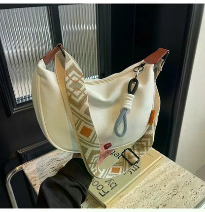 2025 New Fashion Crossbody Bag Simple Wide Shoulder Strap Design Single Shoulder Bag Original Style Commuting Dumpling Women Bag