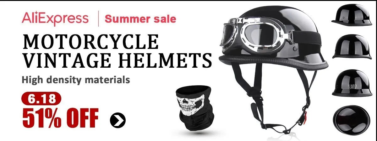 Uchoose Baseball Cap Helmet Motorcycle Vintage Retro Helmets Summer Open Face Scooter Cruiser Chopper Gangster DS Men Women Kid