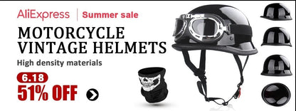 Uchoose Baseball Cap Helmet Motorcycle Vintage Retro Helmets Summer Open Face Scooter Cruiser Chopper Gangster DS Men Women Kid