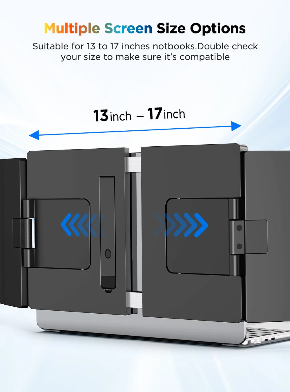 UPERFECT 14" 2K Triple Portable Monitor 2240x1400 QHD IPS Dual Display with Rotation Kickstand Laptop Screen Extender for MacOS