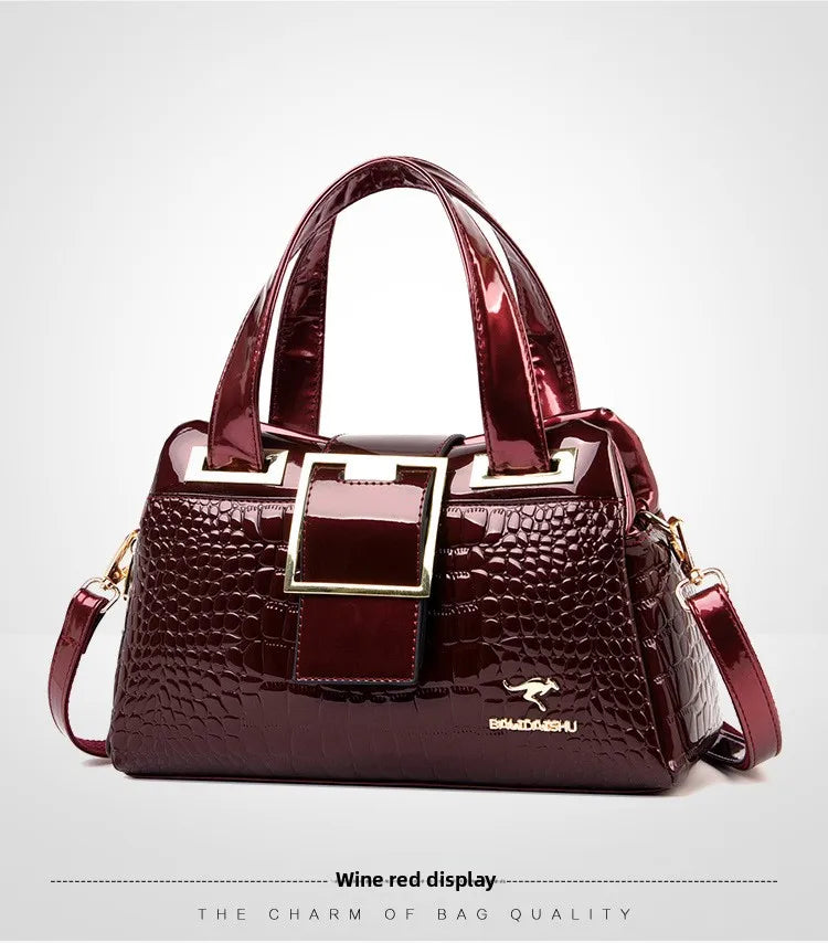 Women's Bag New Style Middle-aged Women's Bag Simple Trendy Single Shoulder Crossbody Bag Fashionable Elegant Handheld Mom Bag