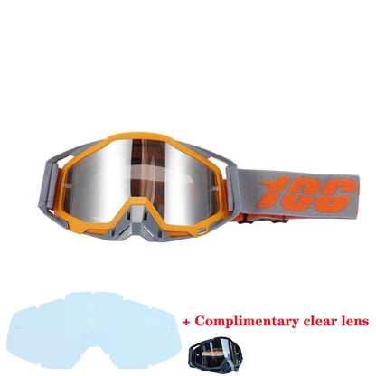 Motorcycle glasses MTB off-road goggles replacement lens single layer glasses bag
