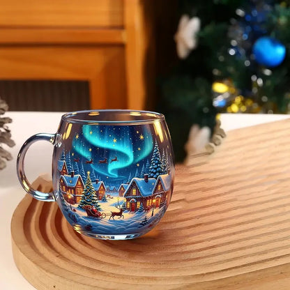 Christmas Mug Haunted Path Glass Coffee Mugs Beverage Containers Party Supplies for Home Farmhouse Apartment Hotel Counter