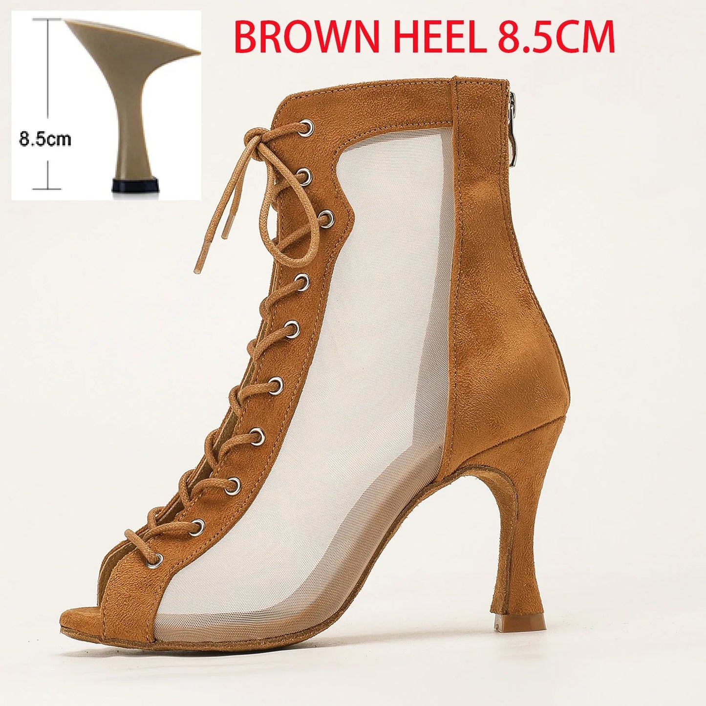 Profession Latin Dance Shoes Woman Suede Mesh Ventilation Ballroom Salsa Boots for Girls Soft Bottom Practice Jazz Latin Boots