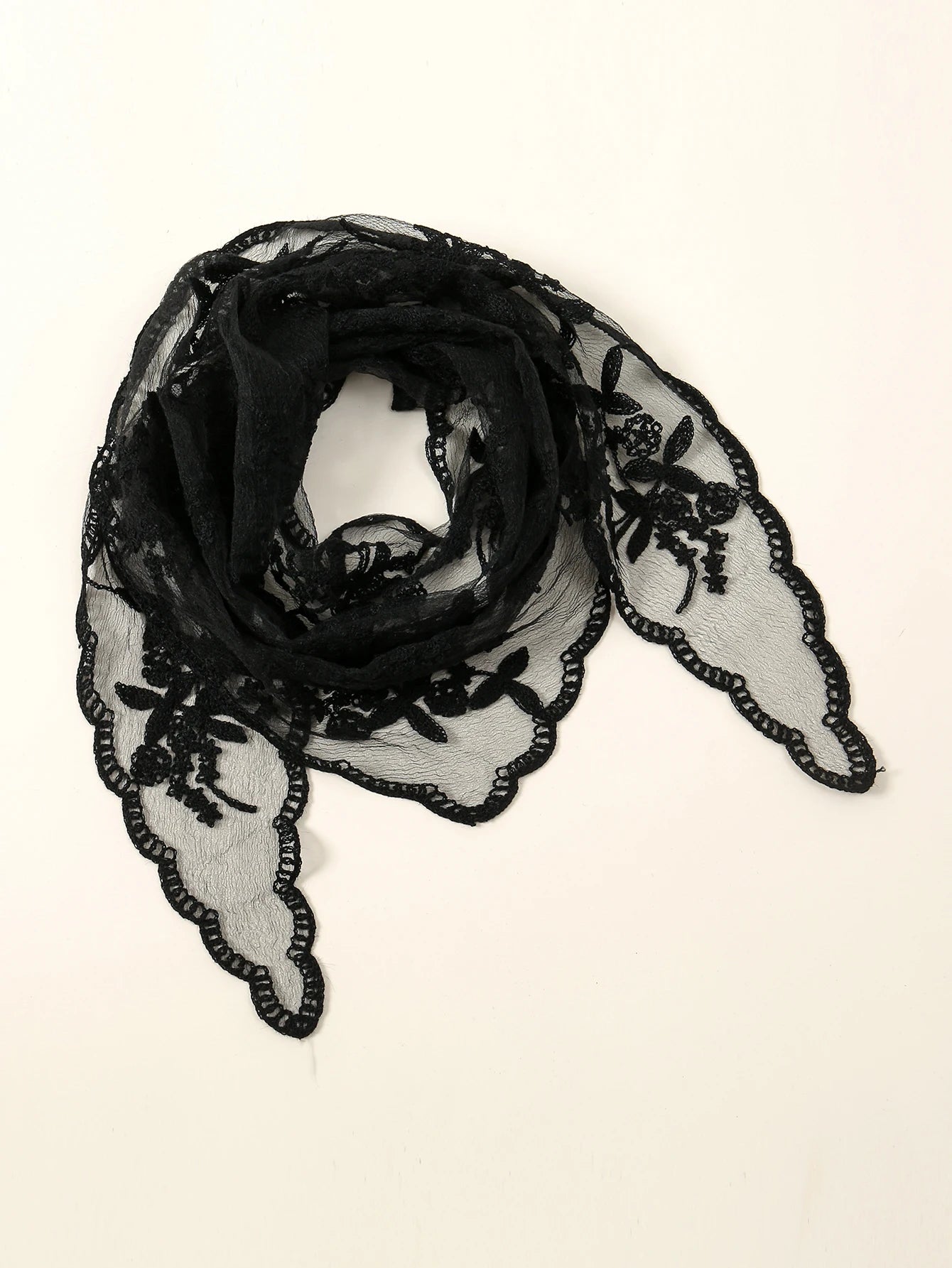 Wholesale French Lace Triangle Scarf Embroidered Flower Lace Scarf Small Shawl Crochet Head Scarf Headwraps Bandana For Women