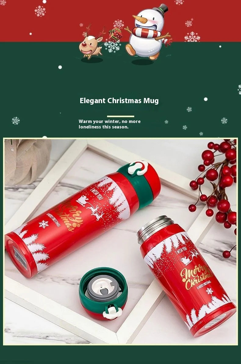 Hot 304 Stainless Steel Christmas and New Year Gift Bouncing Insulated Cup, Creative Water Cup, Internet Famous Minimalist Cup L