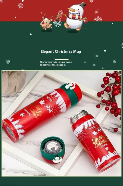 Hot 304 Stainless Steel Christmas and New Year Gift Bouncing Insulated Cup, Creative Water Cup, Internet Famous Minimalist Cup L