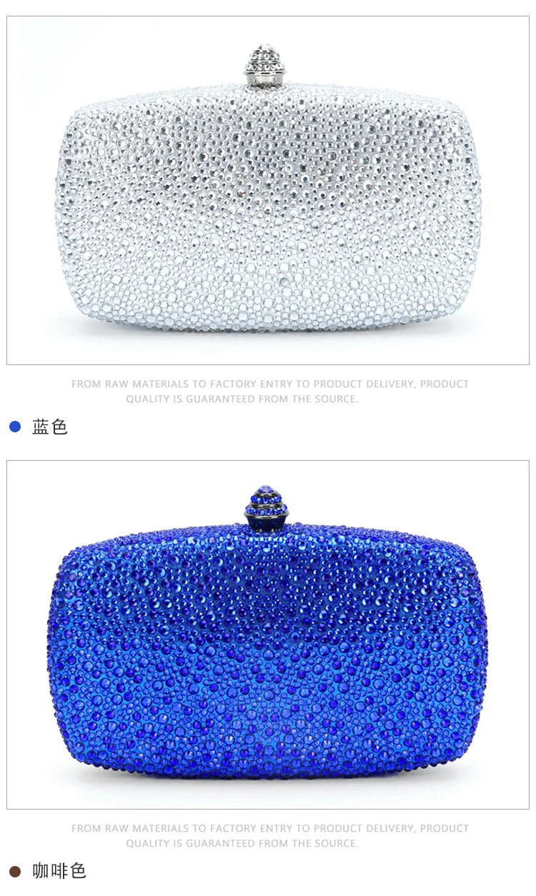 Evening Clutch Bags Green Bridal Clutches Bags Crystal Bridal Stones Purse Lady  Party Wedding Rhinestone Women Shoulder Handbag