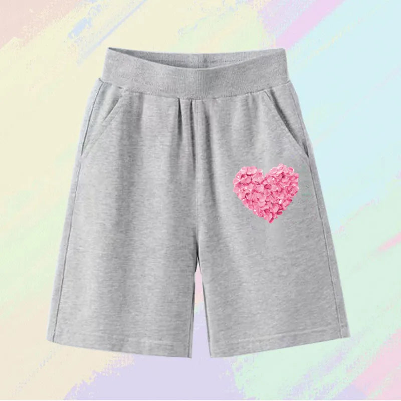 2025 Girls Summer Cat Ear Print Shorts Kids Elastic Waist Beach Short with Pocket Sports Short Pants Kids Cute Clothes 3-14y