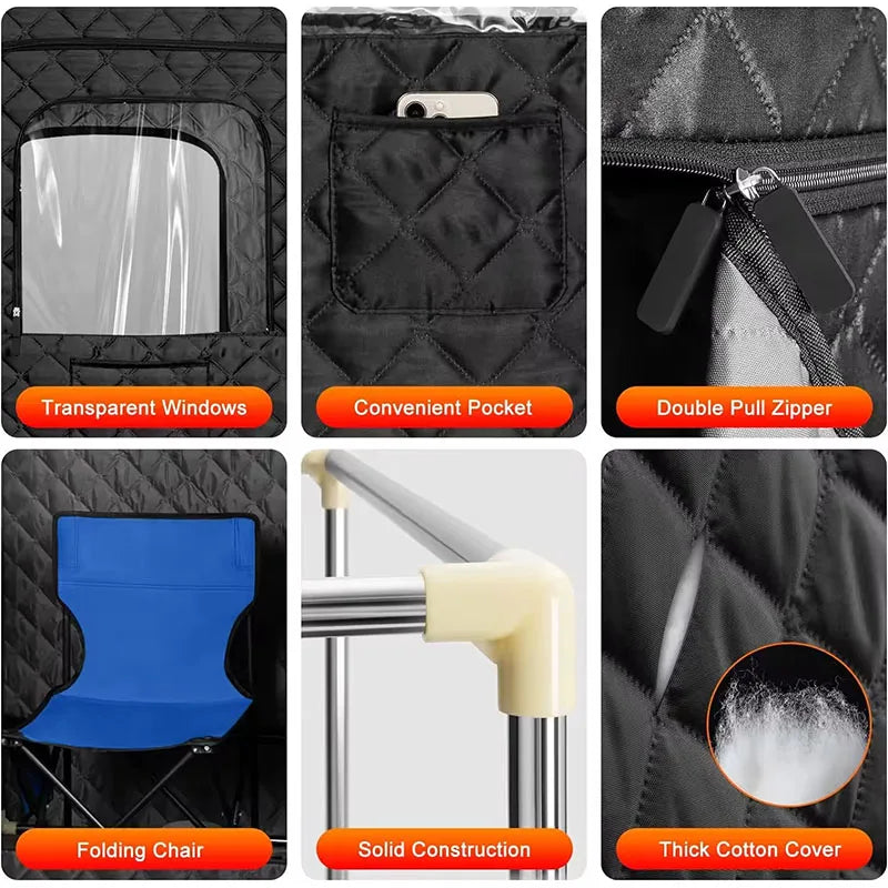 Foldable Outdoor Indoor Spa Slimming Dry Wet Sauna Room Portable Steam Sauna Tent For Home