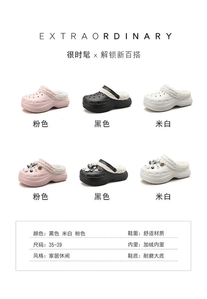 Cotton Fashion Clogs Slippers Women Hole Garden Shoes Water Shoes For Men Beach Sandals Soft Eva Bathroom Slides House Slides