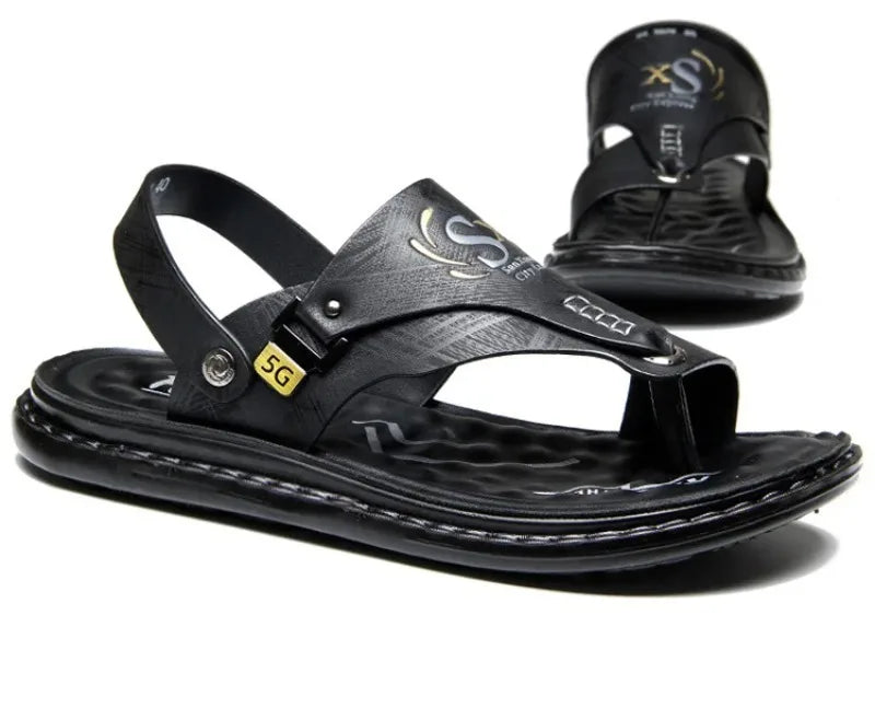 Sandals for Men High Quality Cow Leather Sandals Outdoor Casual Sport Sandals Anti Slip Beach Slippers for Men Summer Slippers