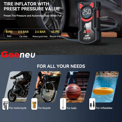 Car Jump Starter Air Compressor With Power Bank Portable Electric Pump Auto Battery Booster 12V Jump Box With Flashlight