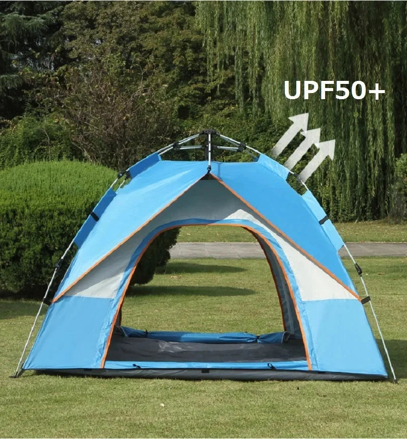 3-4 Person Automatic Camping Tent Quick Open Full-automatic Outdoor Tent Waterproof And UV Resistant Family Travel Beach Tent