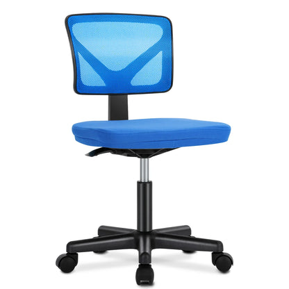 MCQ Armless Office Chairs with Swivel Rolling Wheels Ergonomic Mesh Mid Back Adjustable Height Computer Work Vanity Desk Chairs