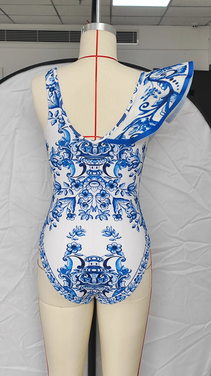 2026 New Sexy Ruffle Bikini Set Printed Brazilian Biquini Women Swimwear Skirt Bathing Suit Girls Summer Beachwear Dress