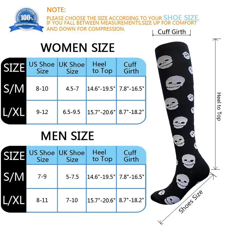 4 Pairs of Compression Socks Men Women Medical Varicose Veins Nursing Socks For Outdoor Running Pregnant Sports Socks
