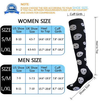 4 Pairs of Compression Socks Men Women Medical Varicose Veins Nursing Socks For Outdoor Running Pregnant Sports Socks