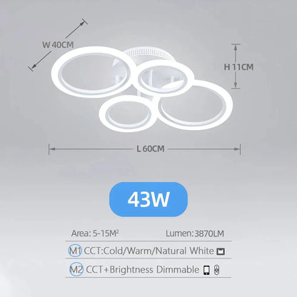 Modern LED Chandelier Home Lighting Ring Ceiling Mount Chandelier Living Room Bedroom Lighting lustre Ceiling pendant lamp