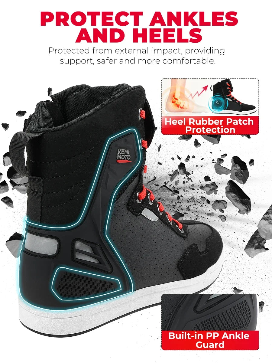 Motorcycle Summer Riding Shoes Men Riding Casual Short Boots  Anti-collision Reflective Protection Durable Equipments Moto Gear