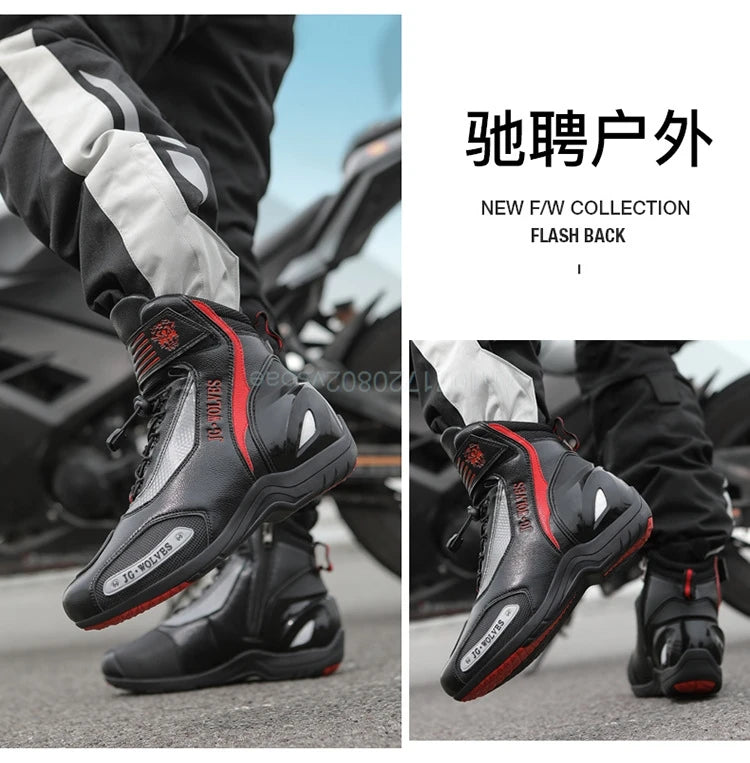 Motorcycle Riding Boots Men Women Knight Outdoor Waterproof Sneakers Shoes Off-road Professional Leisure Protective Riding Boots