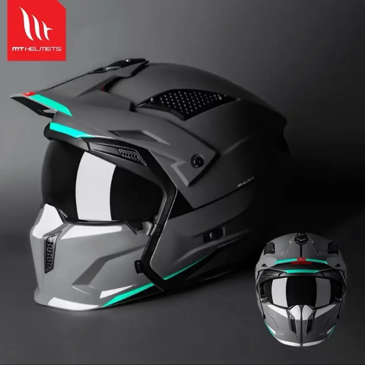 MT Street Fighter Motorcycle Helmet Detachable Combination Electroplated Gold Helmet ECE DOT Certification Full Face Casco Moto