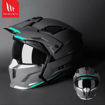 MT Street Fighter Motorcycle Helmet Detachable Combination Electroplated Gold Helmet ECE DOT Certification Full Face Casco Moto