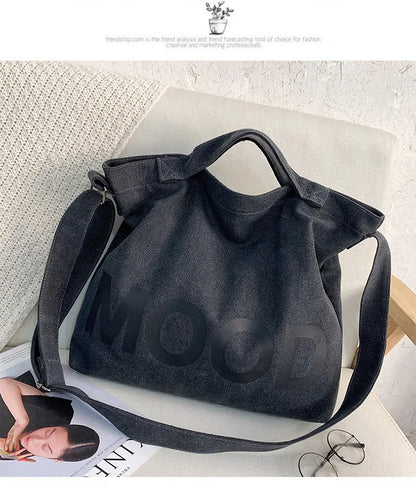 Top Canvas Bag Youth Men Shoulder Bags Large Capacity Hand Bags Letter Printed Crossbody Bag for Women Students School Bags