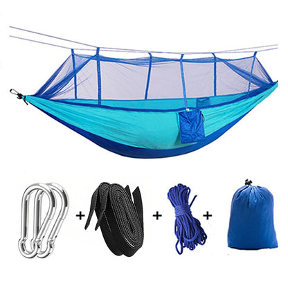 Camping Hammock, Portable Hammocks with Mosquito Net, Hammock Tent, for Outside,  Hiking, Travel Gear Must Haves, Breathable.