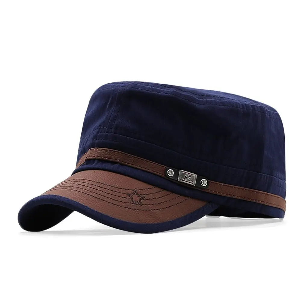 1Pc Unisex Army Hat Baseball Cap Cotton Hat Breathable Combat Fishing Flat Top Spring Summer Adjustable Sun Cap