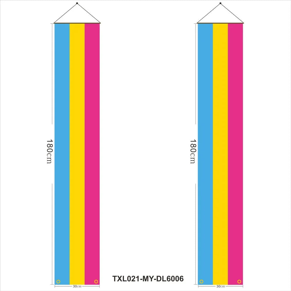 180cm Rainbow Flag Couplets LGBTQ Gay Pride Porch Hangings Outdoor Decorations Flags Lesbian Wedding Decor Banner