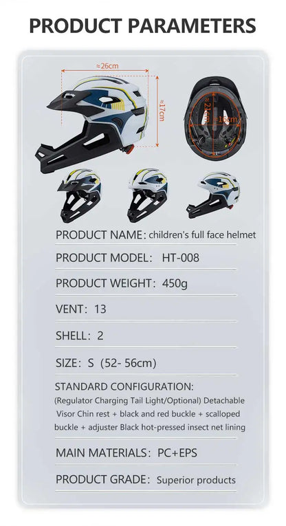 Eastinear High Quality Lightweight Children's Bicycle Helmet Full Face Removable Roller Skateboard Helmet Protects Head Safety