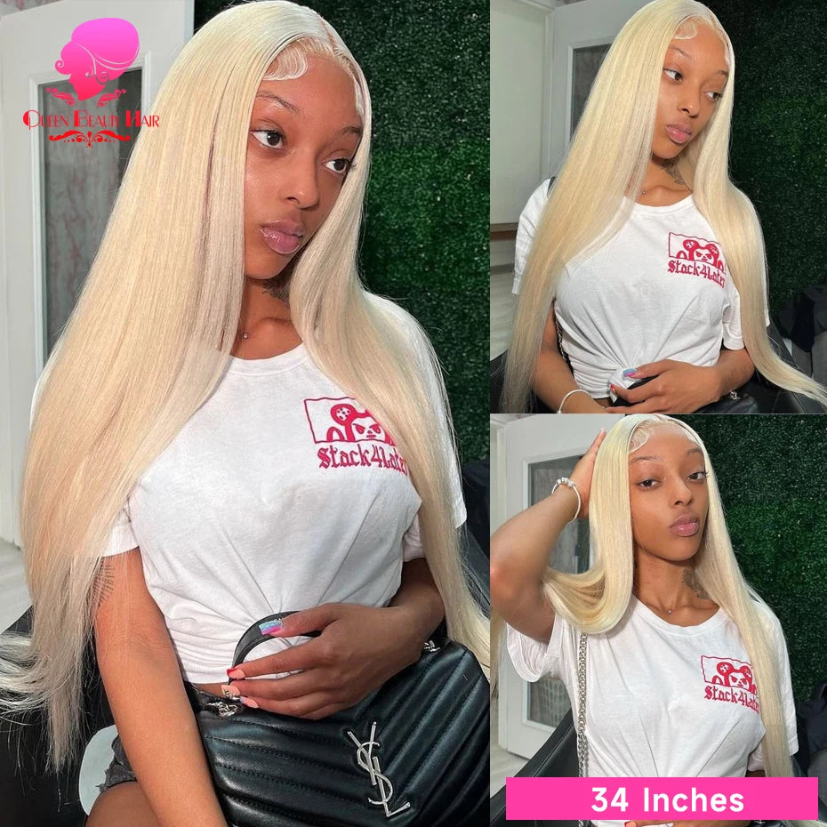 38 Inches 220 Density 360 Lace Frontal Wigs Straight Lace Frontal Wig 13x4 13x6 Blonde 613 Lace Front Human Hair Wigs For Women