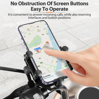 New Motorcycle Phone Holder Universal Alloy Shock-Absorbing Motos Bike Handlebar Navigation Bracket 360° Rotary Adjustable Stand