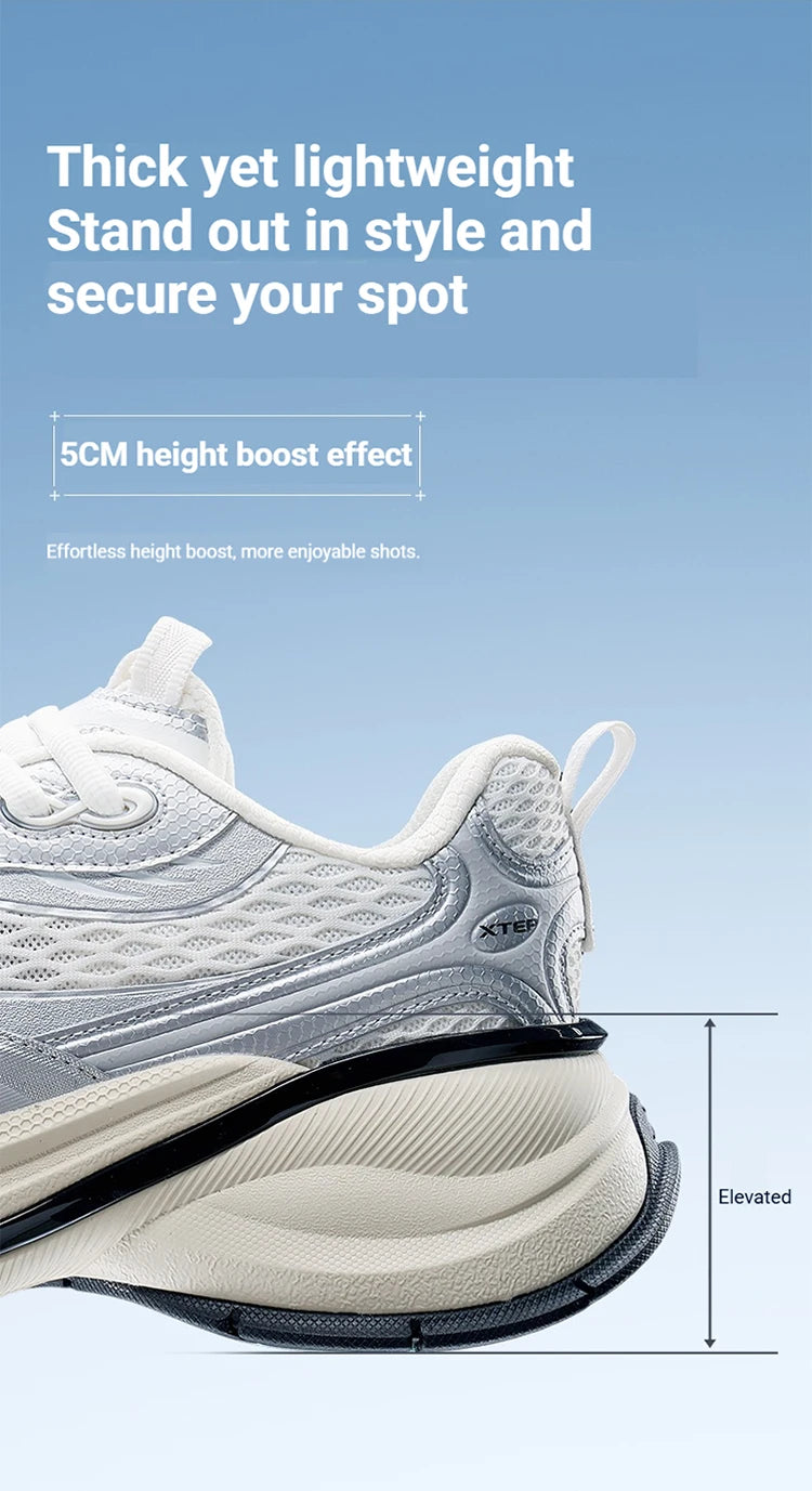 Xtep Basque 3 For Male Sneakers 2026 Spring Comfortable Retro Fashion Luxury Height-Increasing Sports Shoes 874219320001