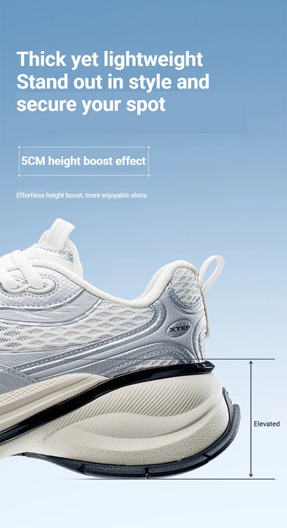 Xtep Basque 3 For Male Sneakers 2026 Spring Comfortable Retro Fashion Luxury Height-Increasing Sports Shoes 874219320001