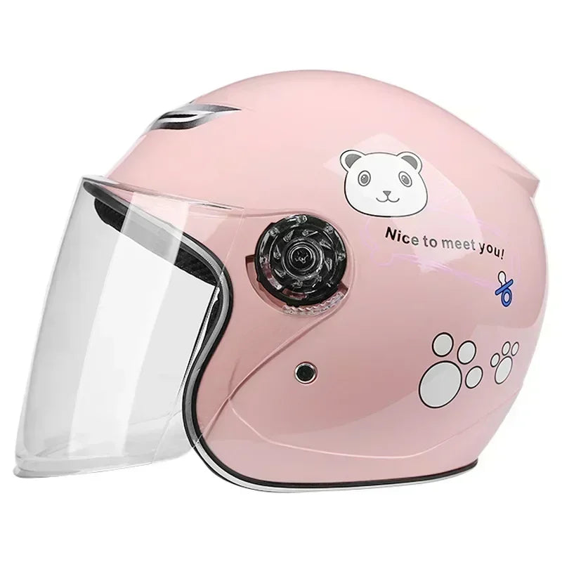Cartoon Children Helmet With Pattern Four Seasons Safety Protection Child Outdoor Sports Motorcycle Open Face Cute