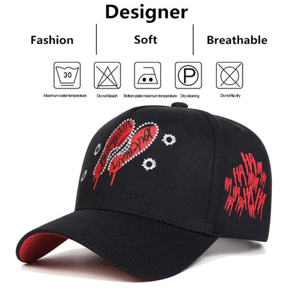 Unisex Footprint Embroidery Baseball Caps Spring and Autumn Outdoor Adjustable Casual Hats Sunscreen Hat Sports Cap