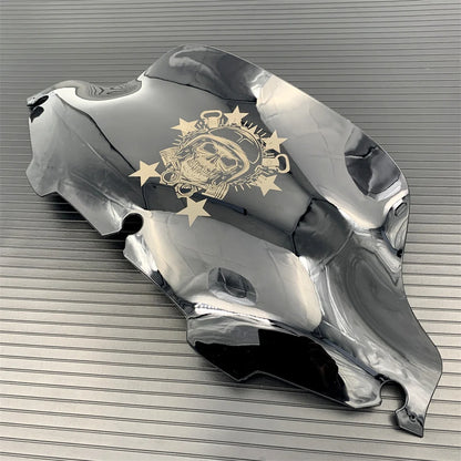 8" Motorcycle Black Skull Windscreen Windshield For Harley Touring Street Glide Electra Ultra Classic 1996-2013