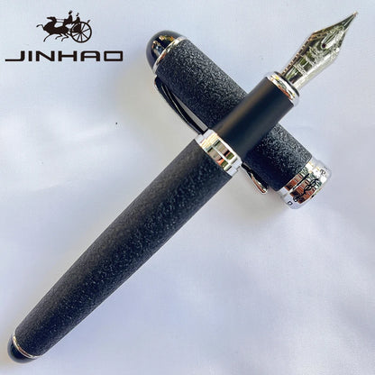 1 PCS Jinhao X750 Fountain Pen Set Medium Nib With Ink Converter Silver Trim Fancy gift calligraphy writing pen